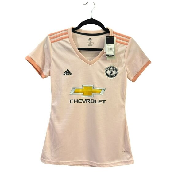 adidas Tops - Adidas Womens Manchester United Top Football Jersey Pink Small Chevrolet NWT